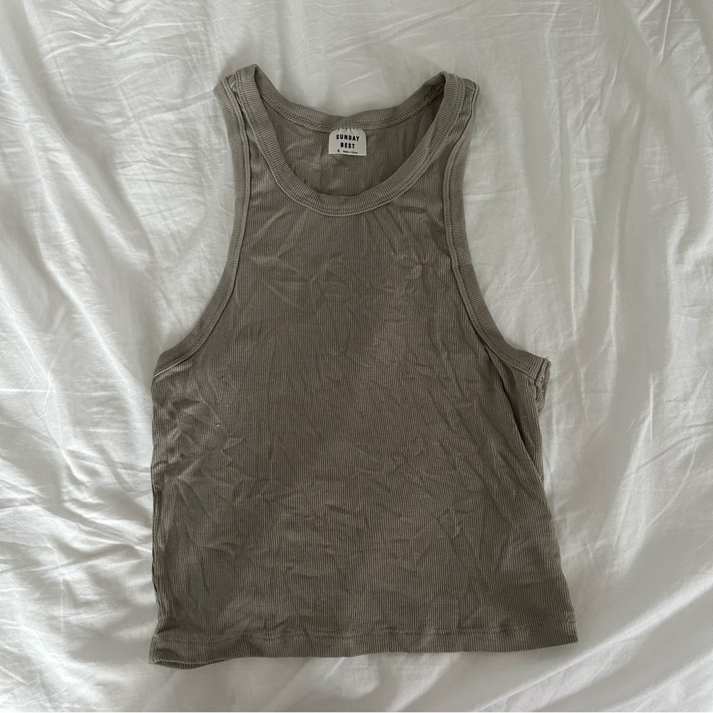 Aritzia Sunday Best Green Tank Top